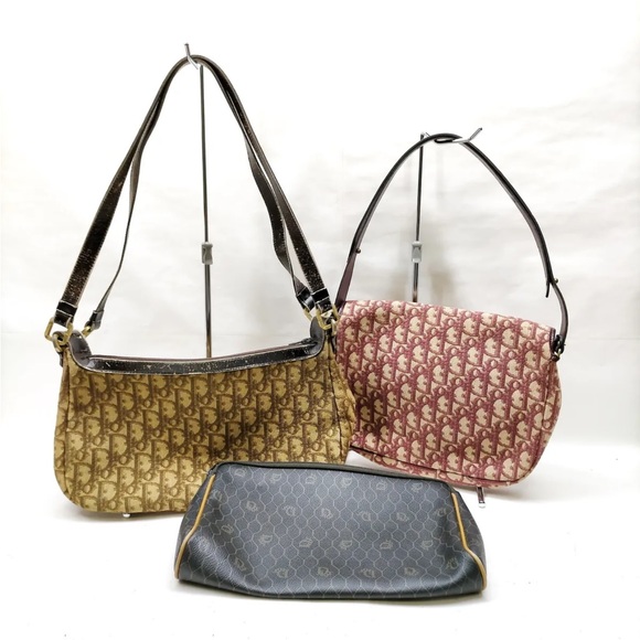 Christian Dior Clutch Bag Shoulder Bag  Canvas Leather - Picture 3 of 5